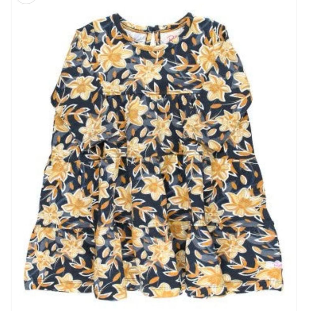 Ruffle Butts - Field of Gold Tiered Dress. 12-18 months